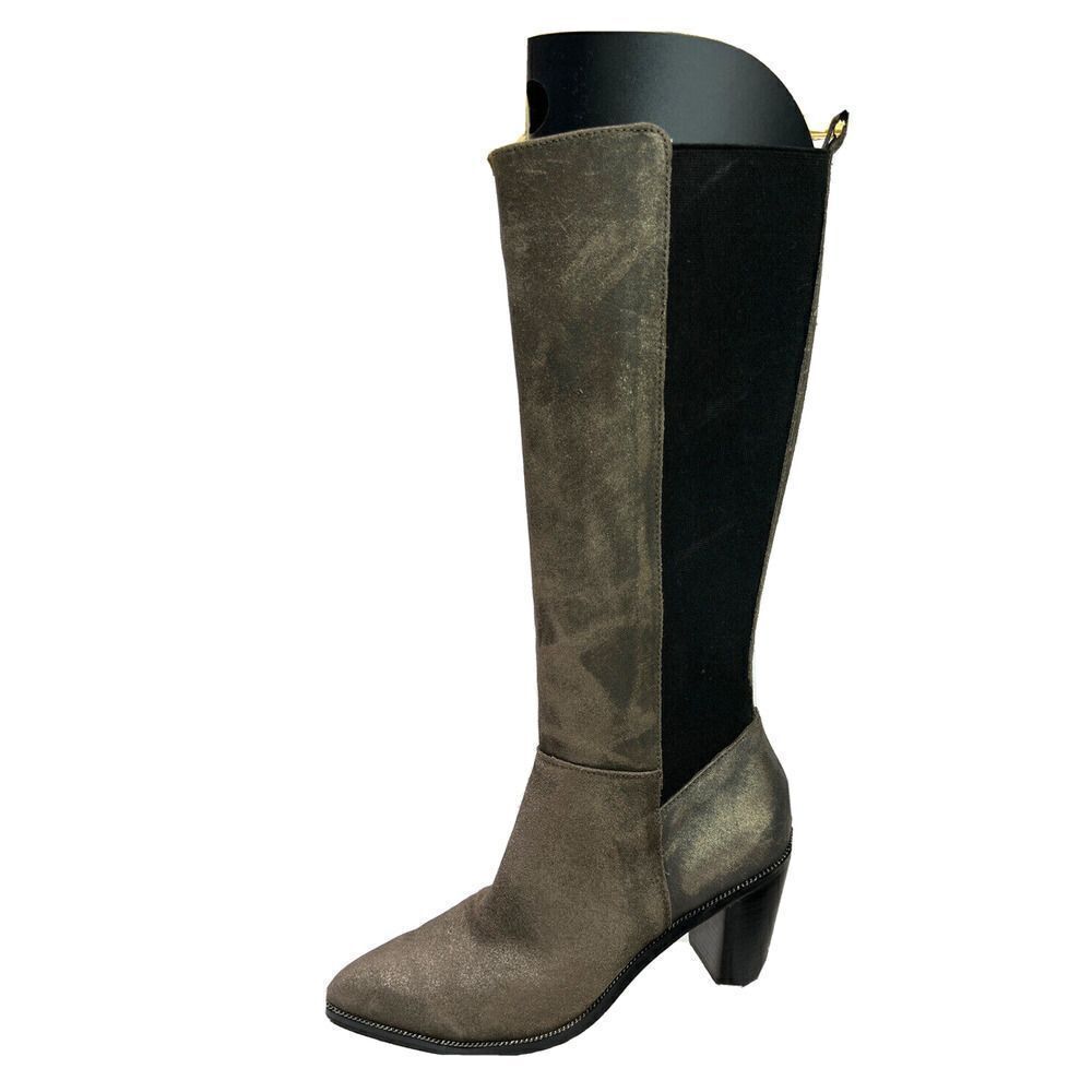 Corso Como Huey Dusted Metallic‎ Leather Boot Size 8.5 US Gunmetal Dusted Chain